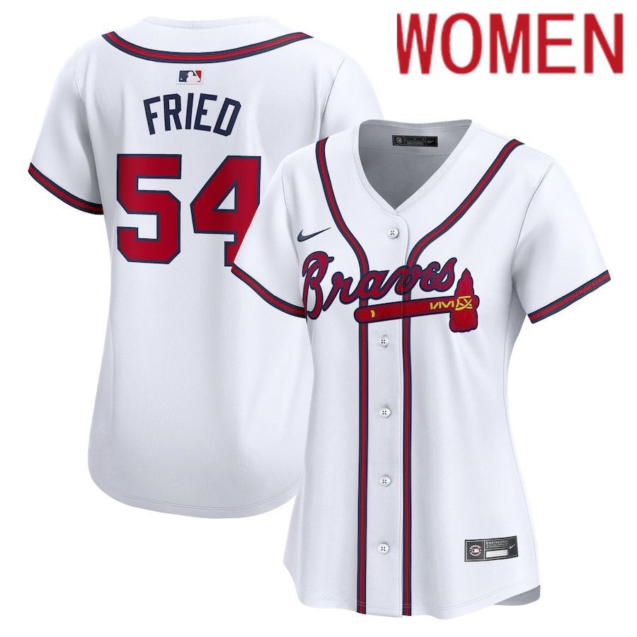 Women Atlanta Braves 54 Max Fried Nike White Home Limited Player MLB Jersey